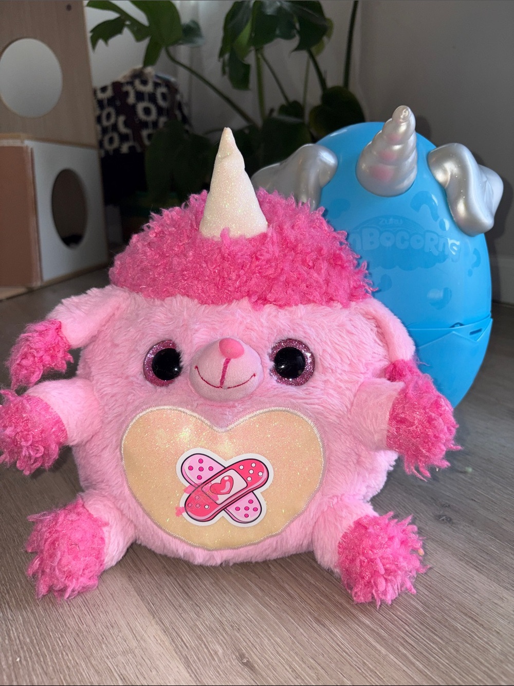 Rainbocorns Plush Pink Unicorn Stuffed Animal with Egg